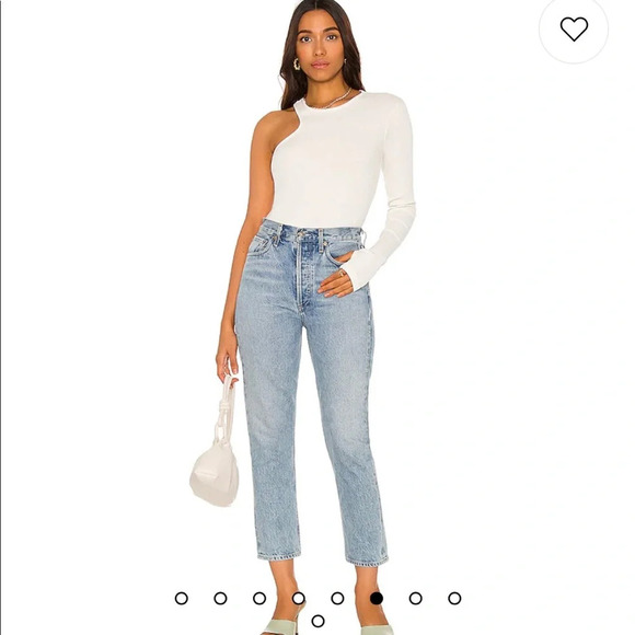 NWT Agolde Bea Asymmetric Cutaway Top Bodysuit in Wired Small - Picture 8 of 14